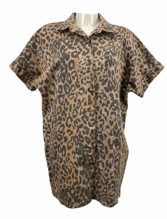 Leopard denim tuniek
