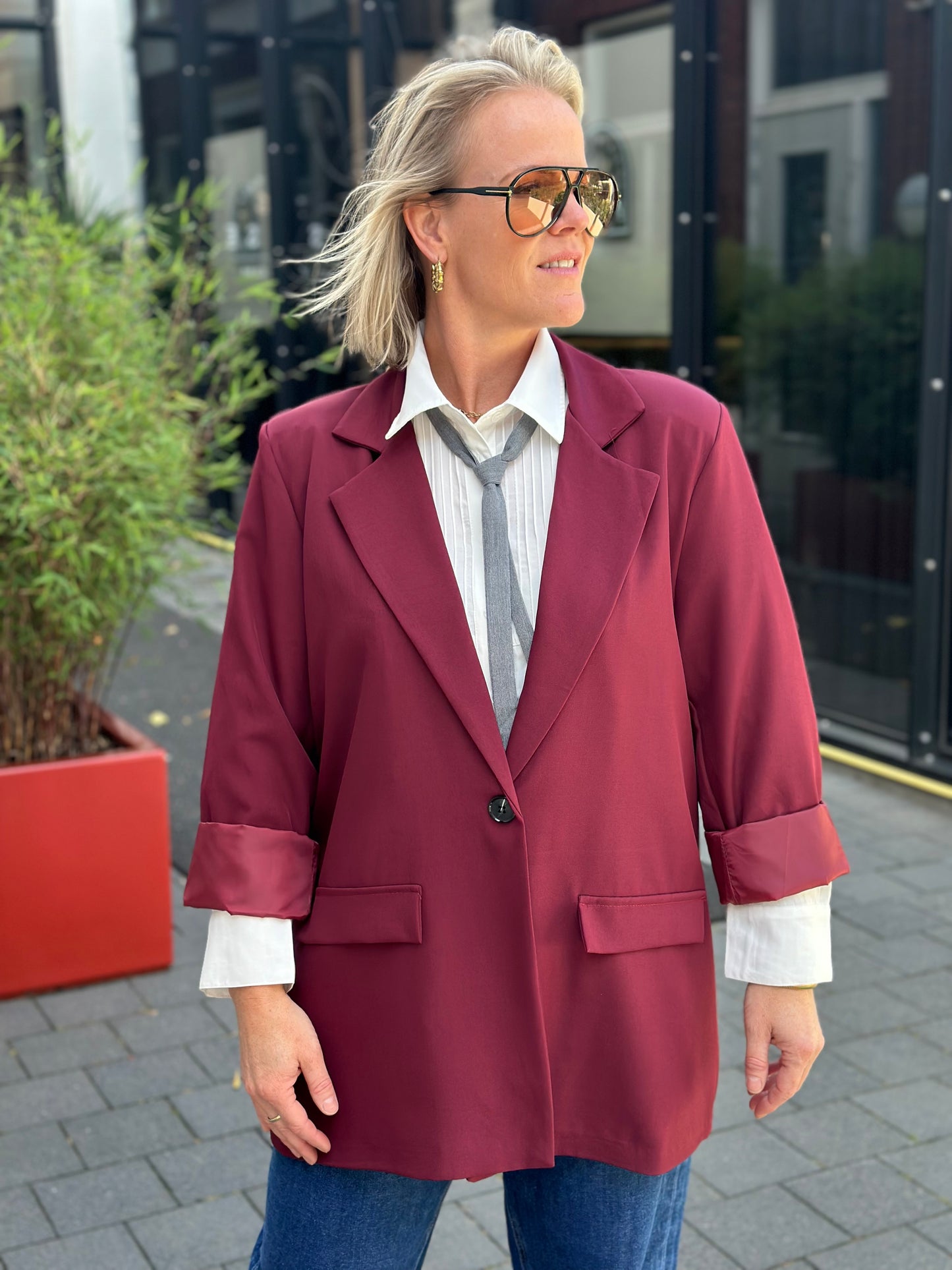Oversized blazer Bordeaux