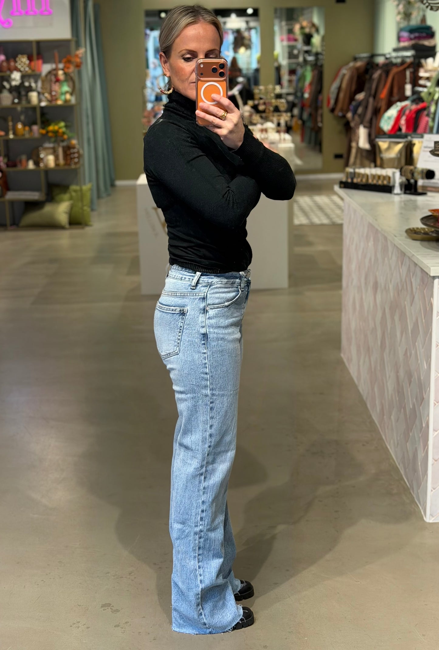 Queen Hearts - Tall wide leg jeans blauw