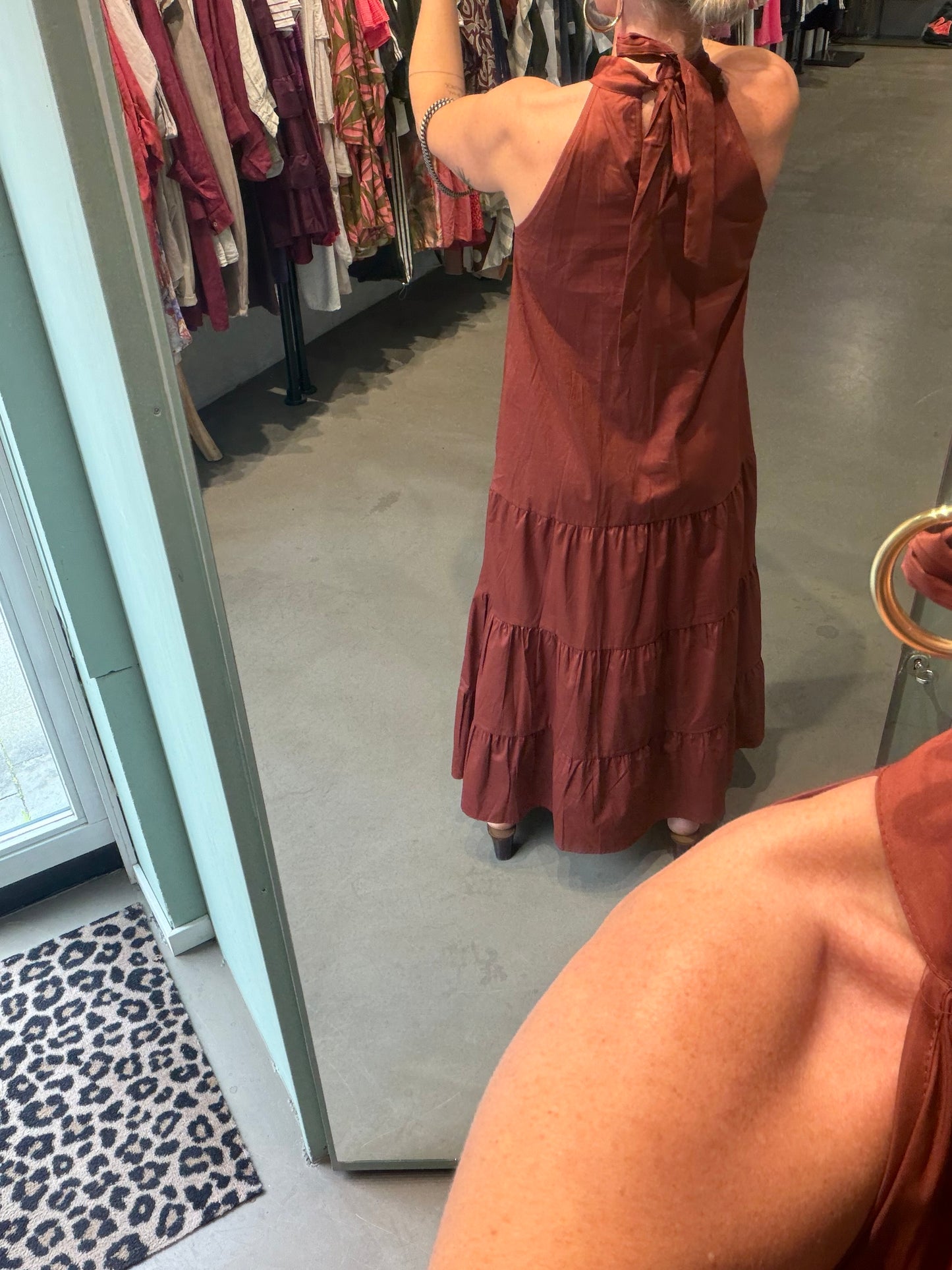 Cotton Halter Dress brown