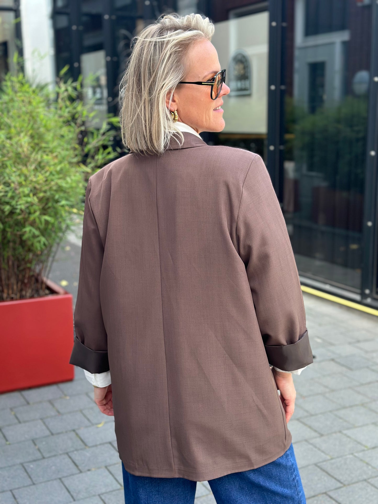 Oversized blazer bruin