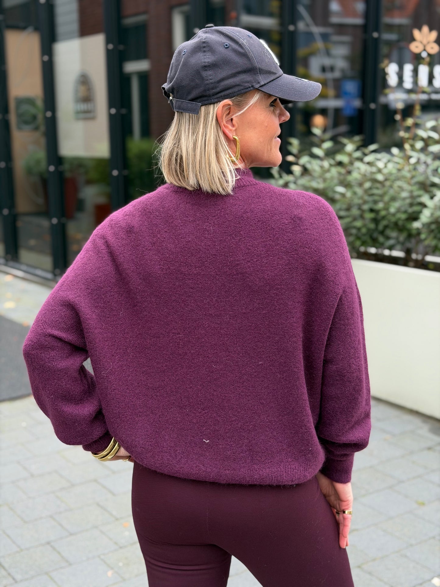 Alpaca trui aubergine