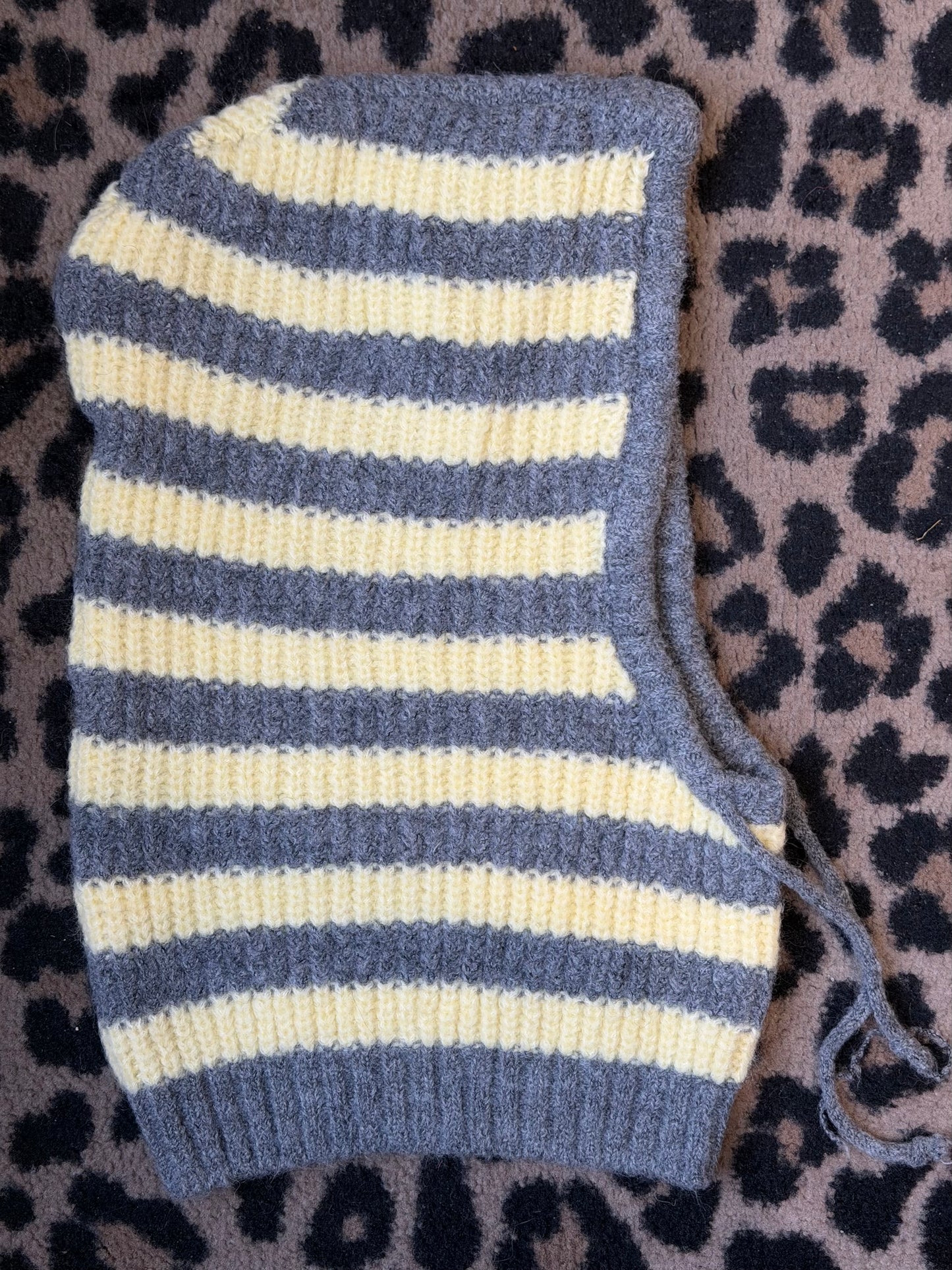 Cagoule hoodiecol streep grijs-geel