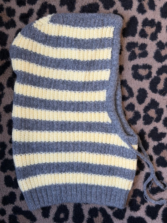 Cagoule hoodiecol streep grijs-geel