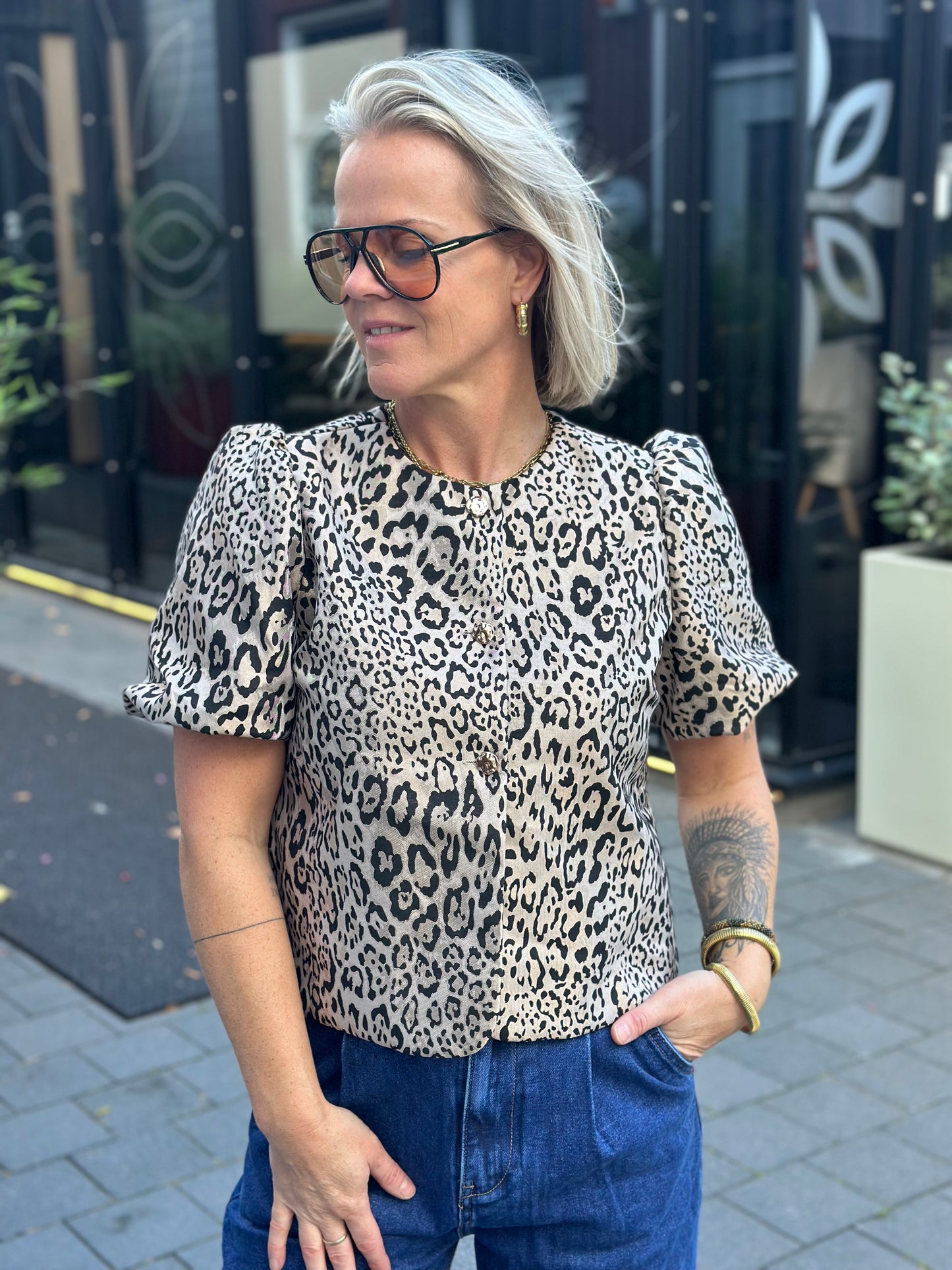 Jacquard blazer Leopard