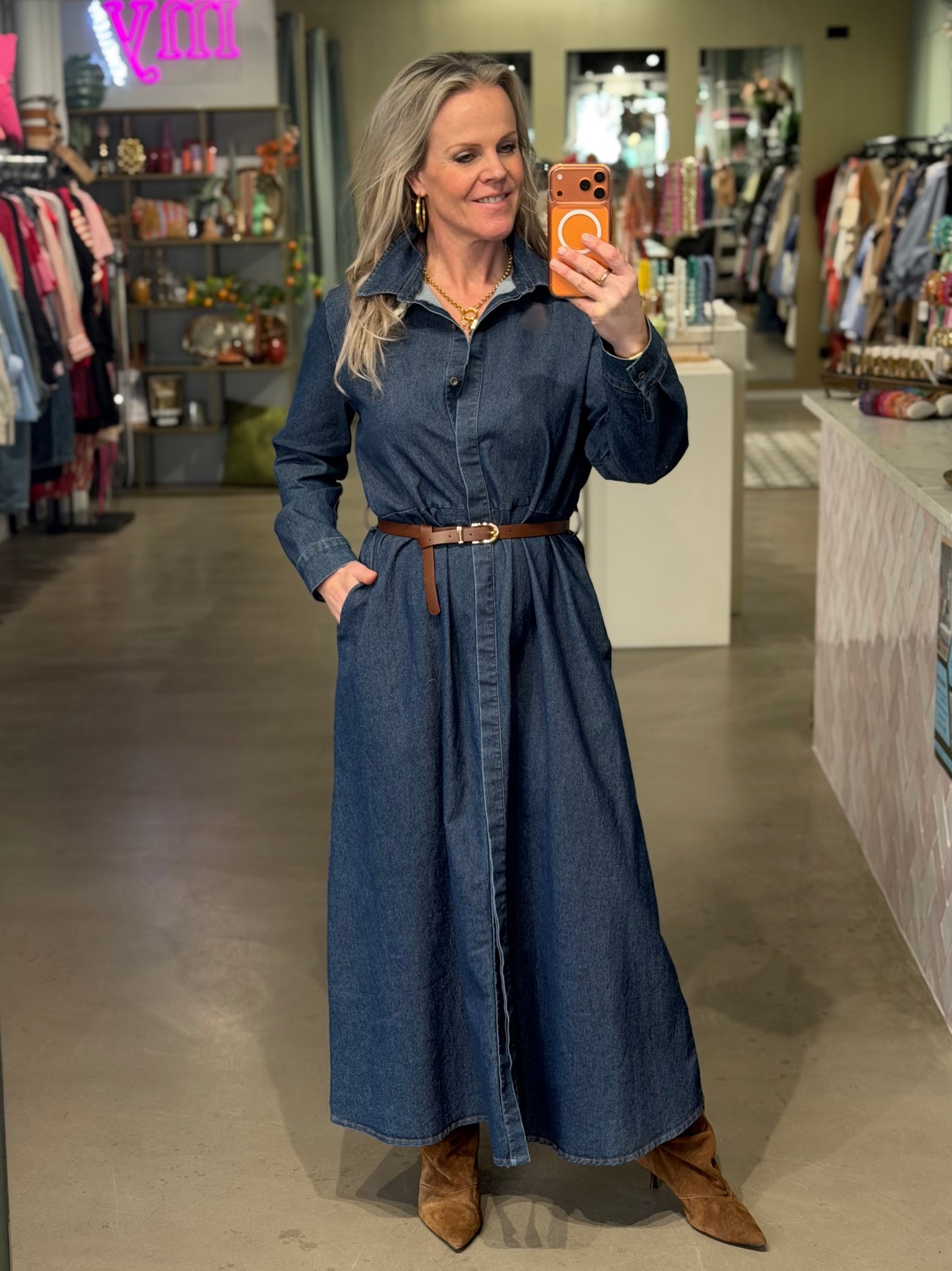 Denim stretch jurk