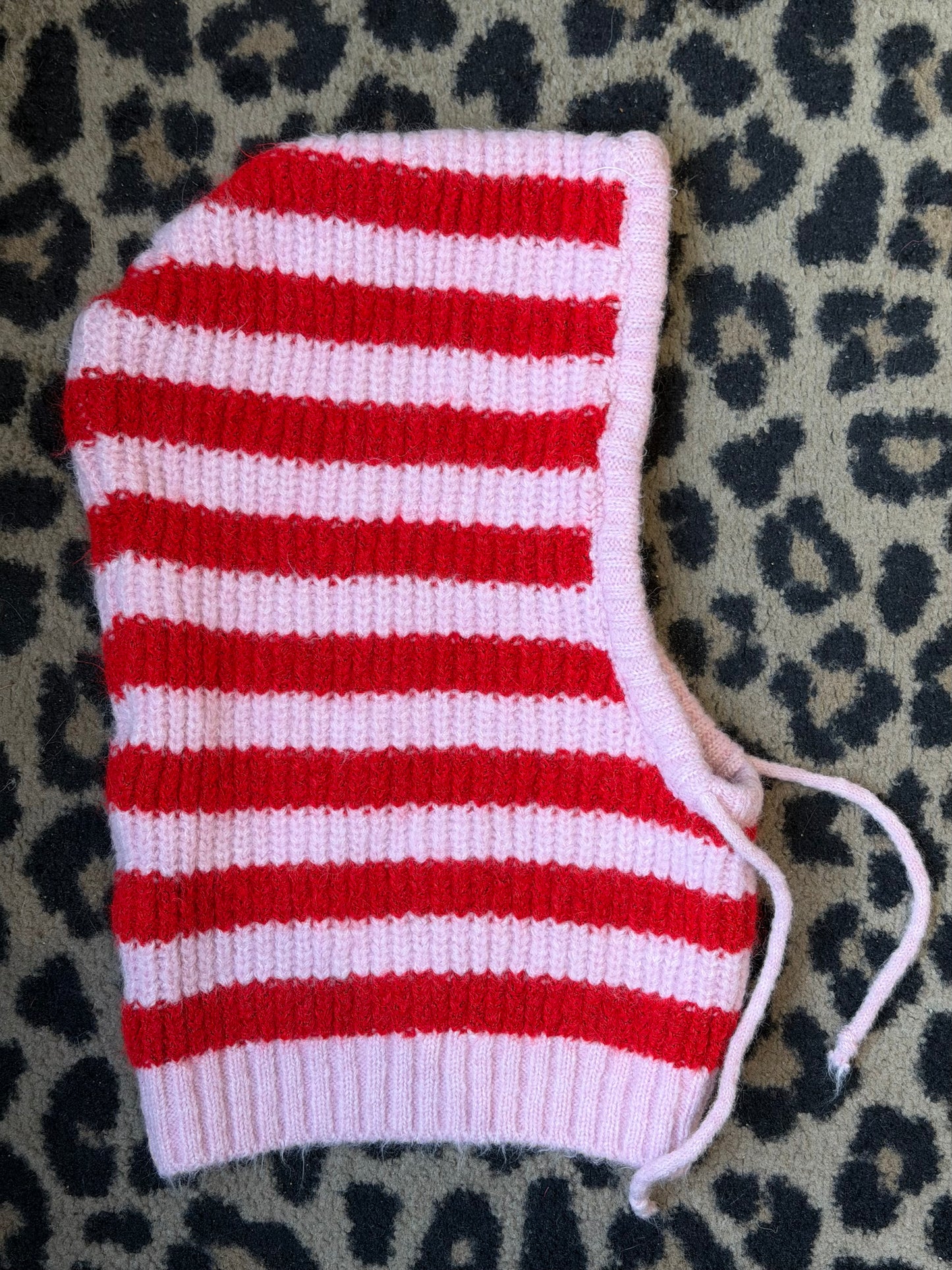 Cagoule hoodiecol streep rood-roze