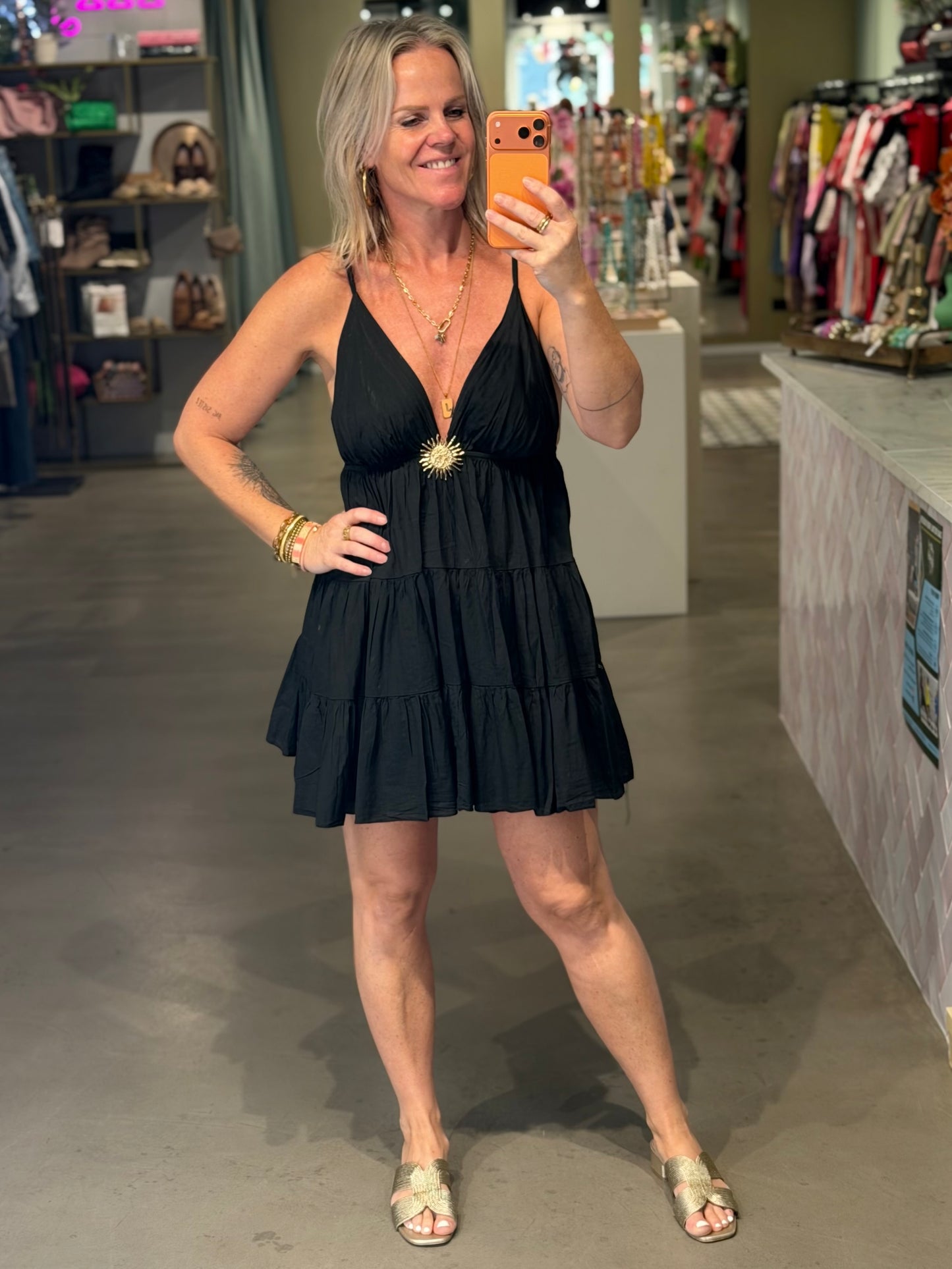 Cotton SUN Dress kort zwart