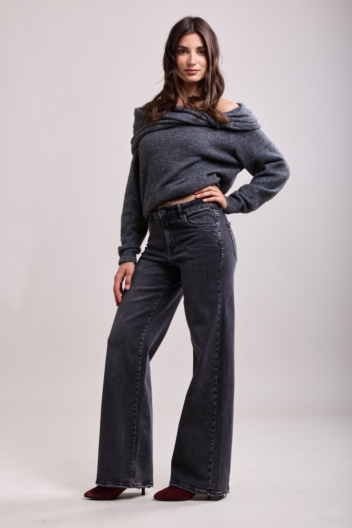 Toxik Wide leg jeans 85 d grijs