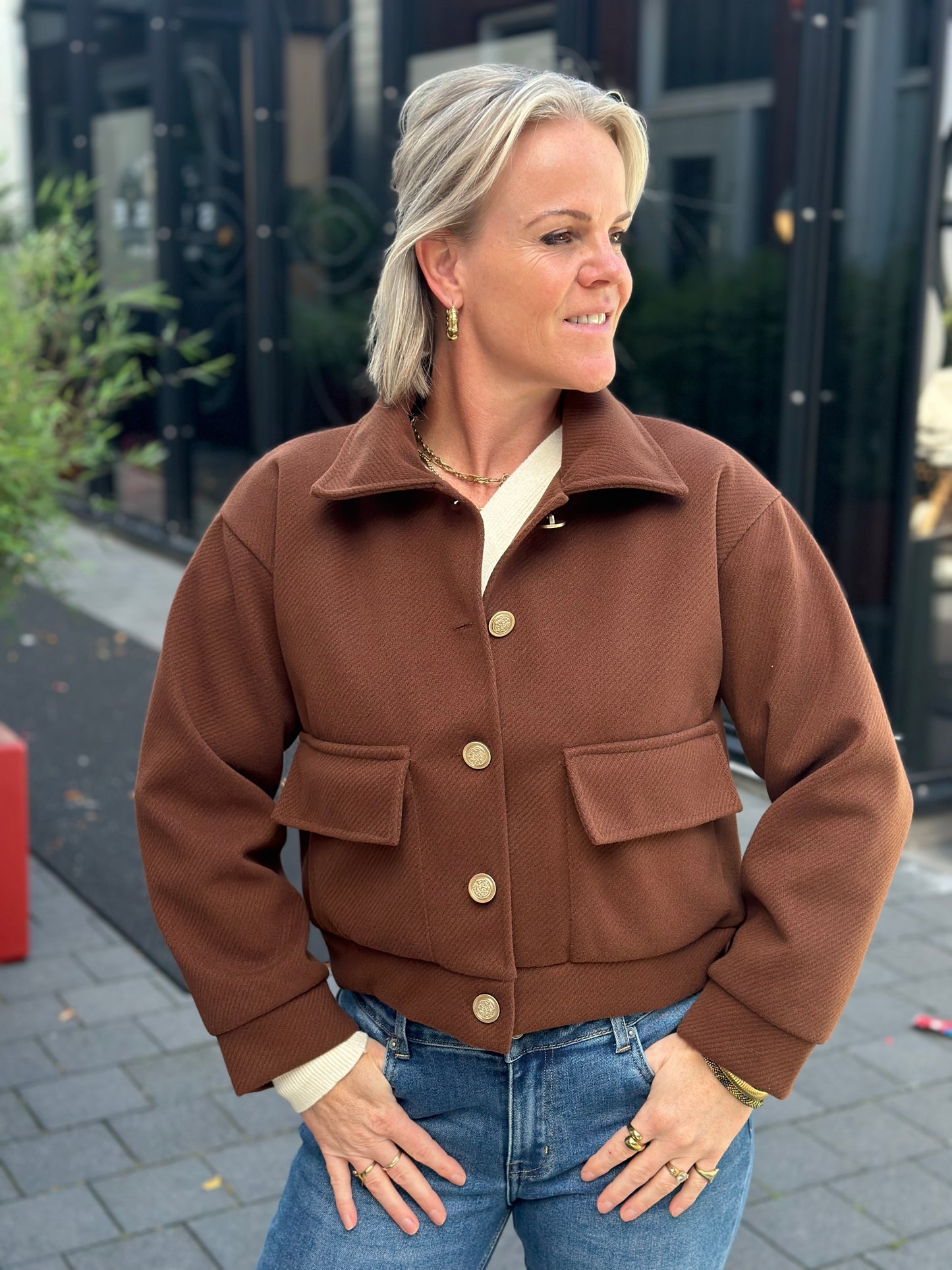 Piloten jacket bruin