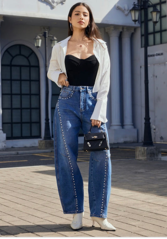 Barrel Jeans studs blauw