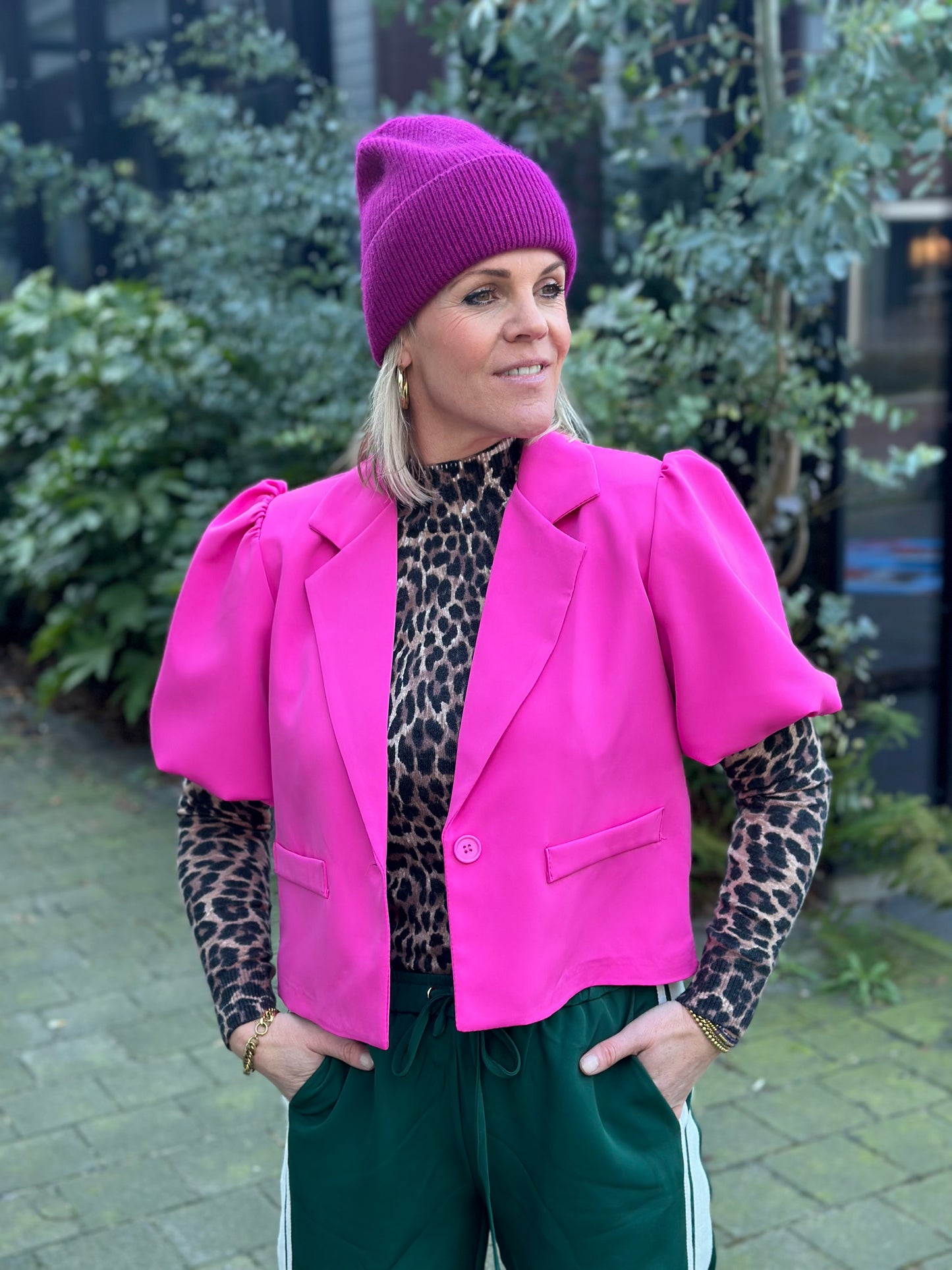 Korte blazer Ires fuchsia