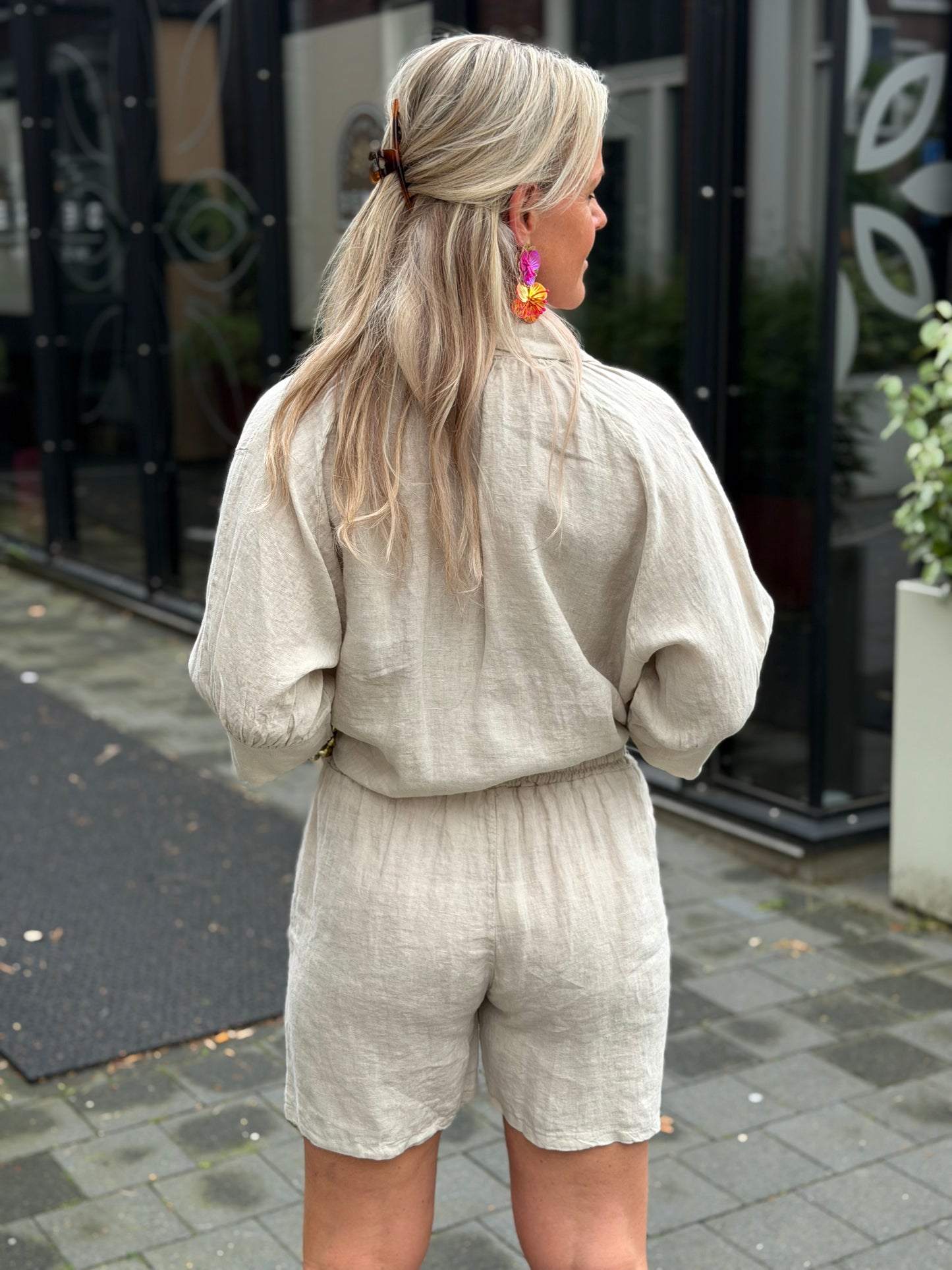 Linnen short beige