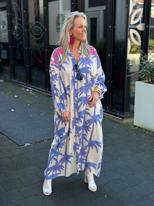 Maxi Doorknoop jurk gold & Silver SIDONI