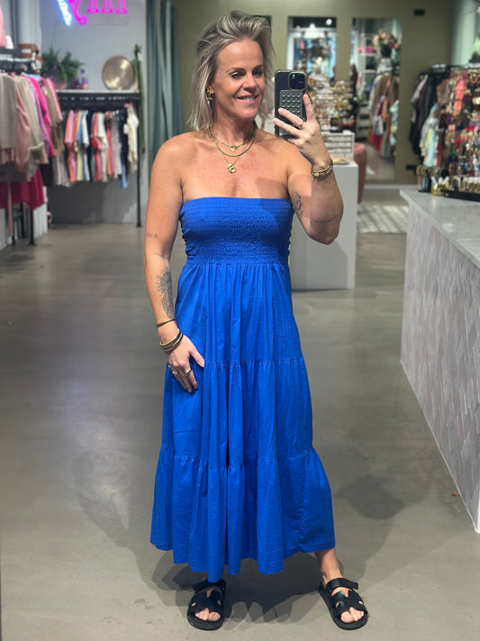 Strapless Dress kobalt