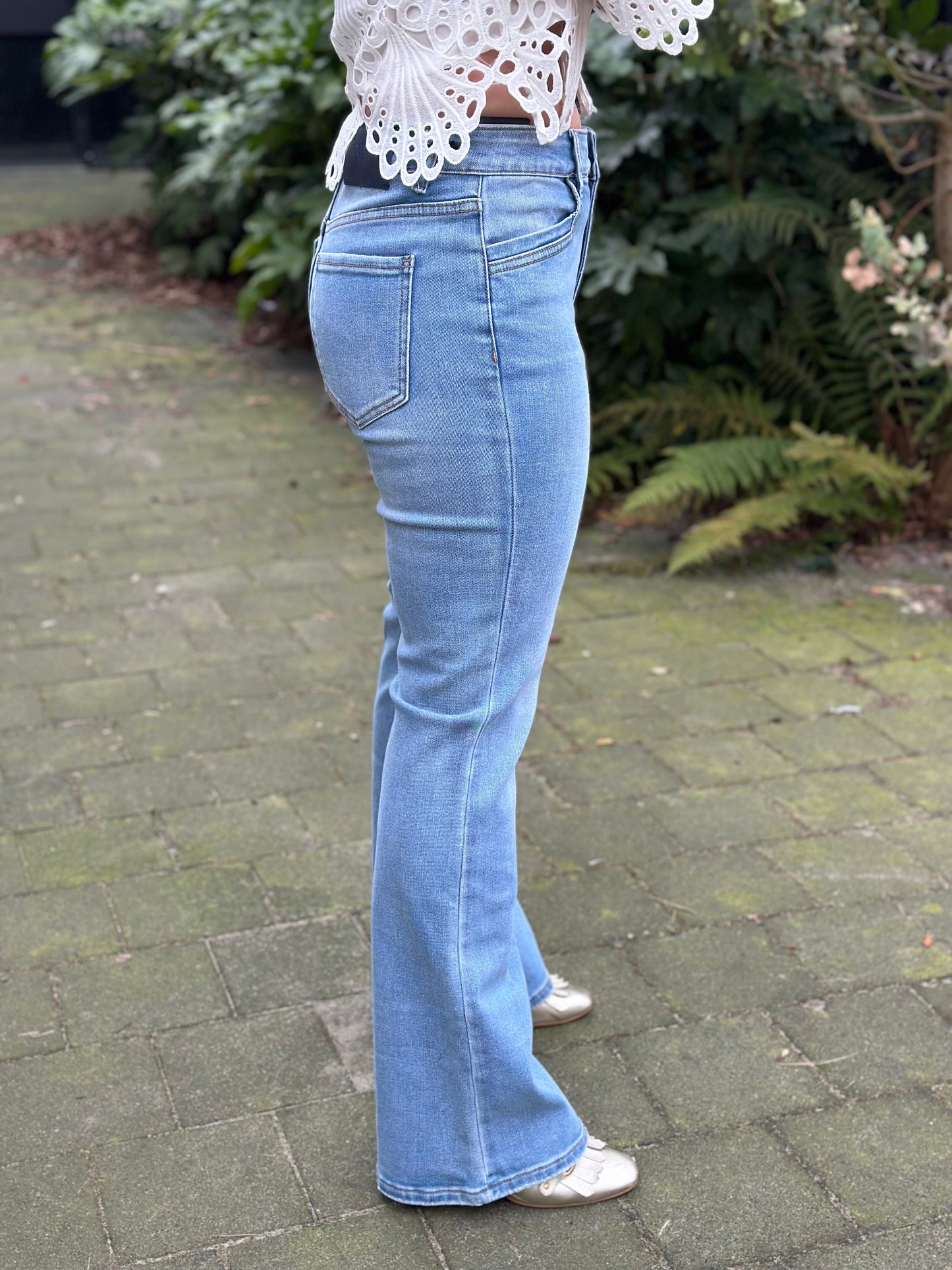 Toxik Bootcut jeans light blue strass