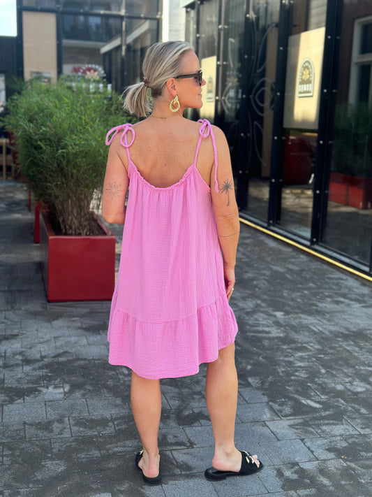 Summer wafel Dress pink