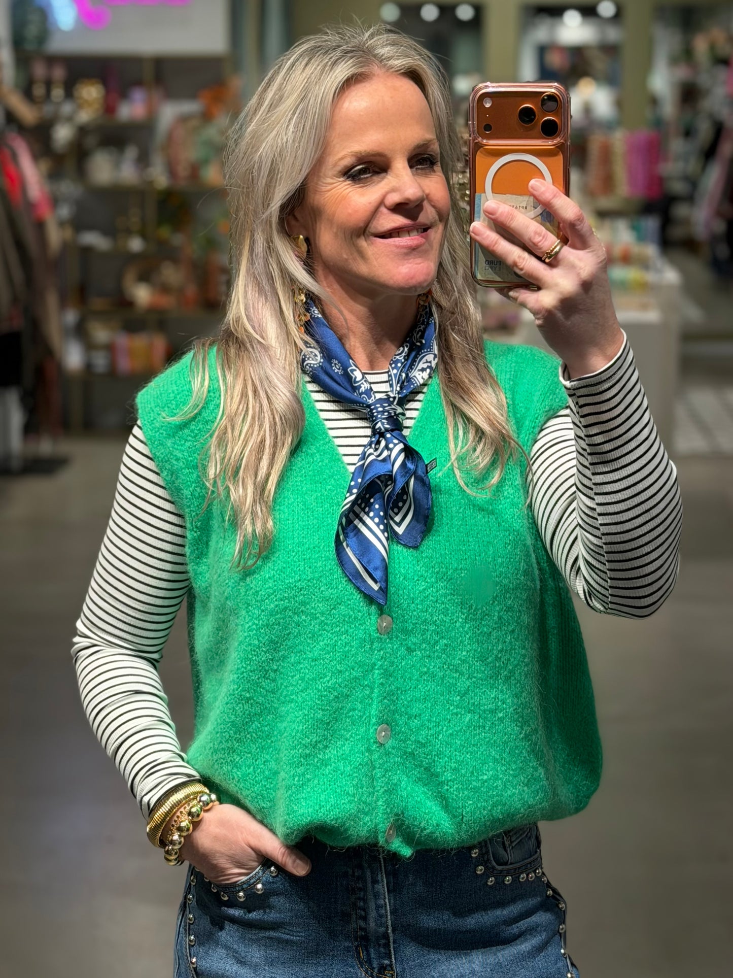 Knitted Gillet groen