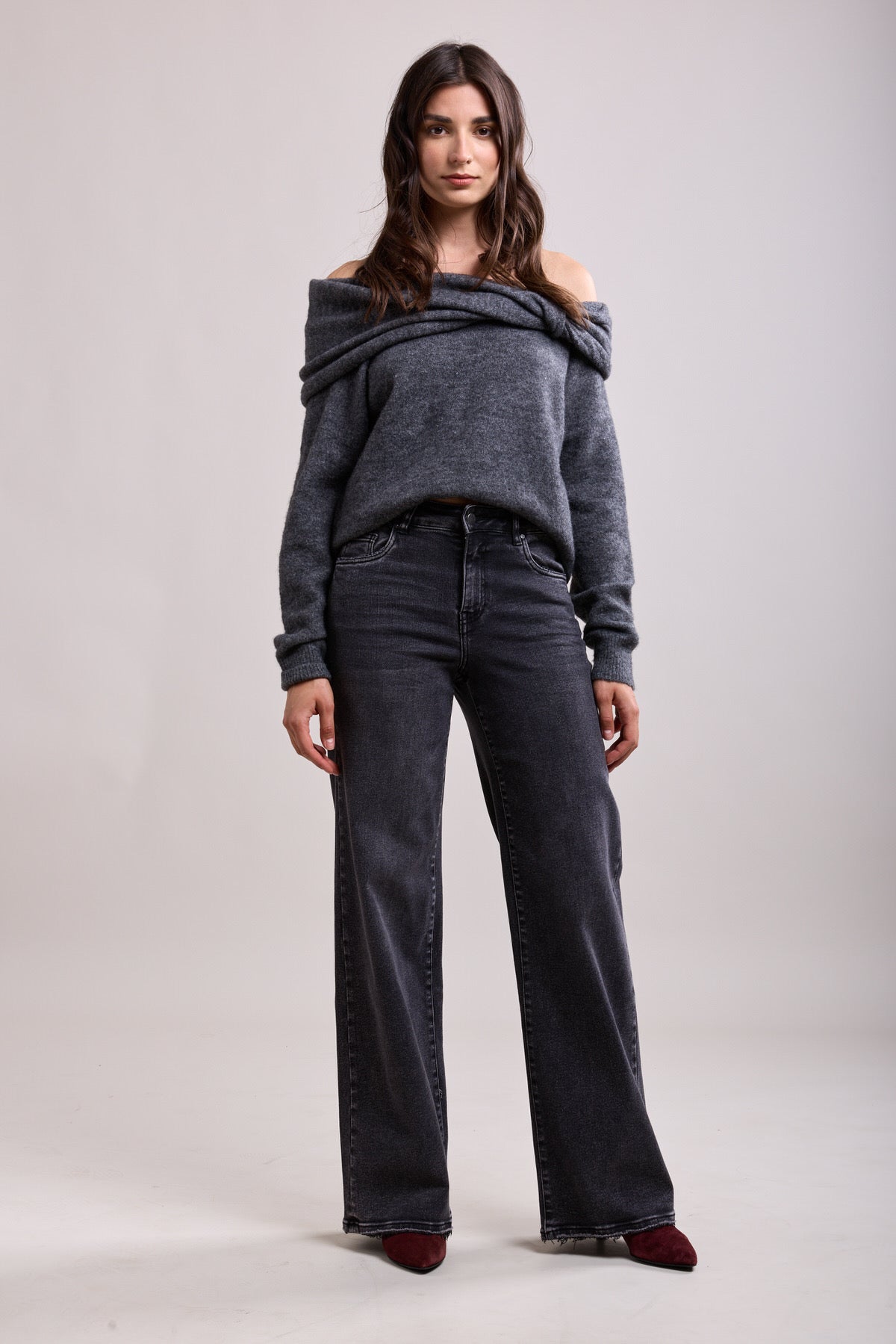 Toxik Wide leg jeans 85 d grijs