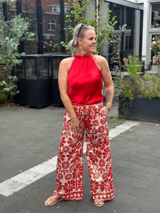 Broek jolo rood print