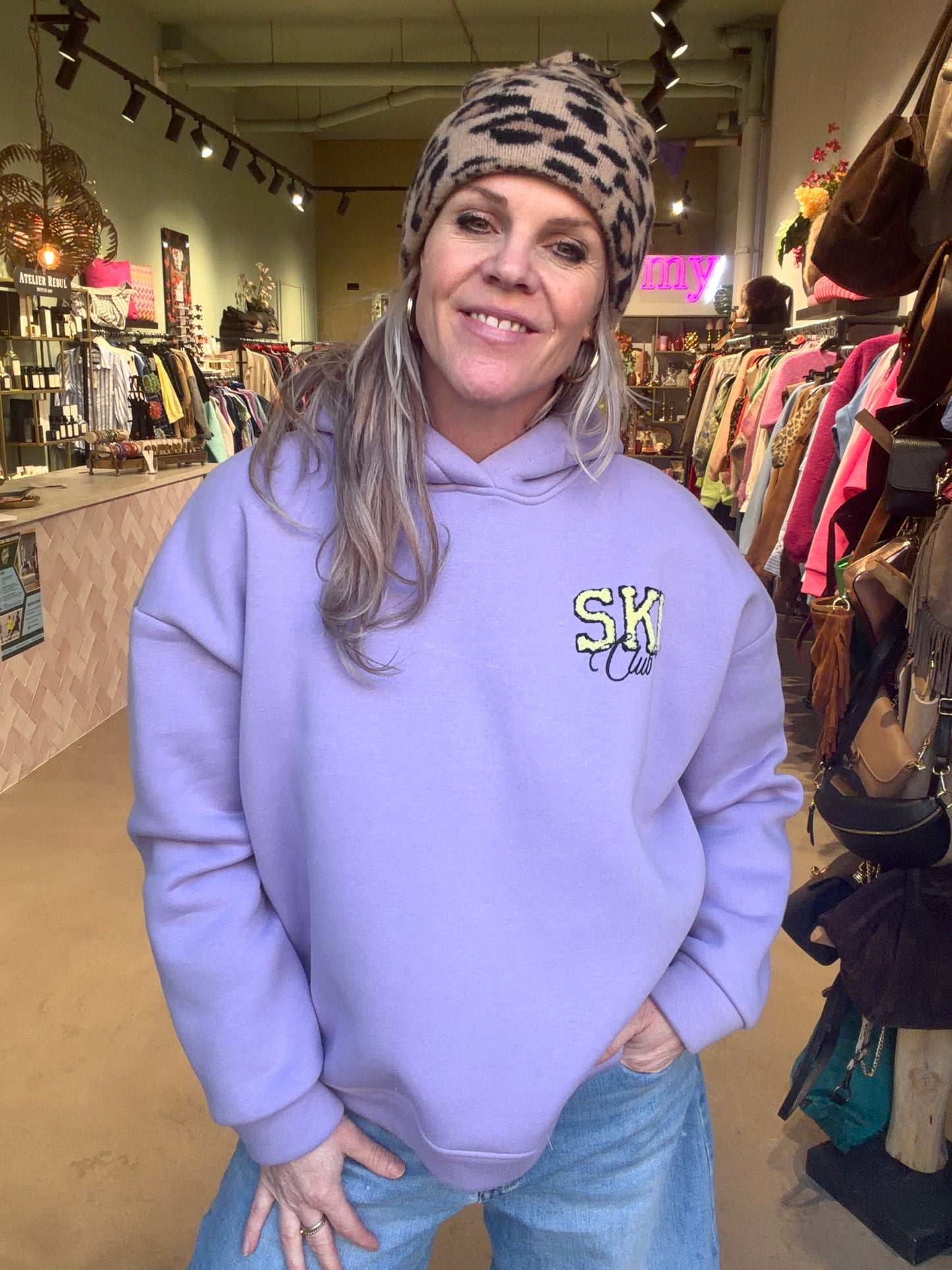 hoodie sweater Ski Club lila