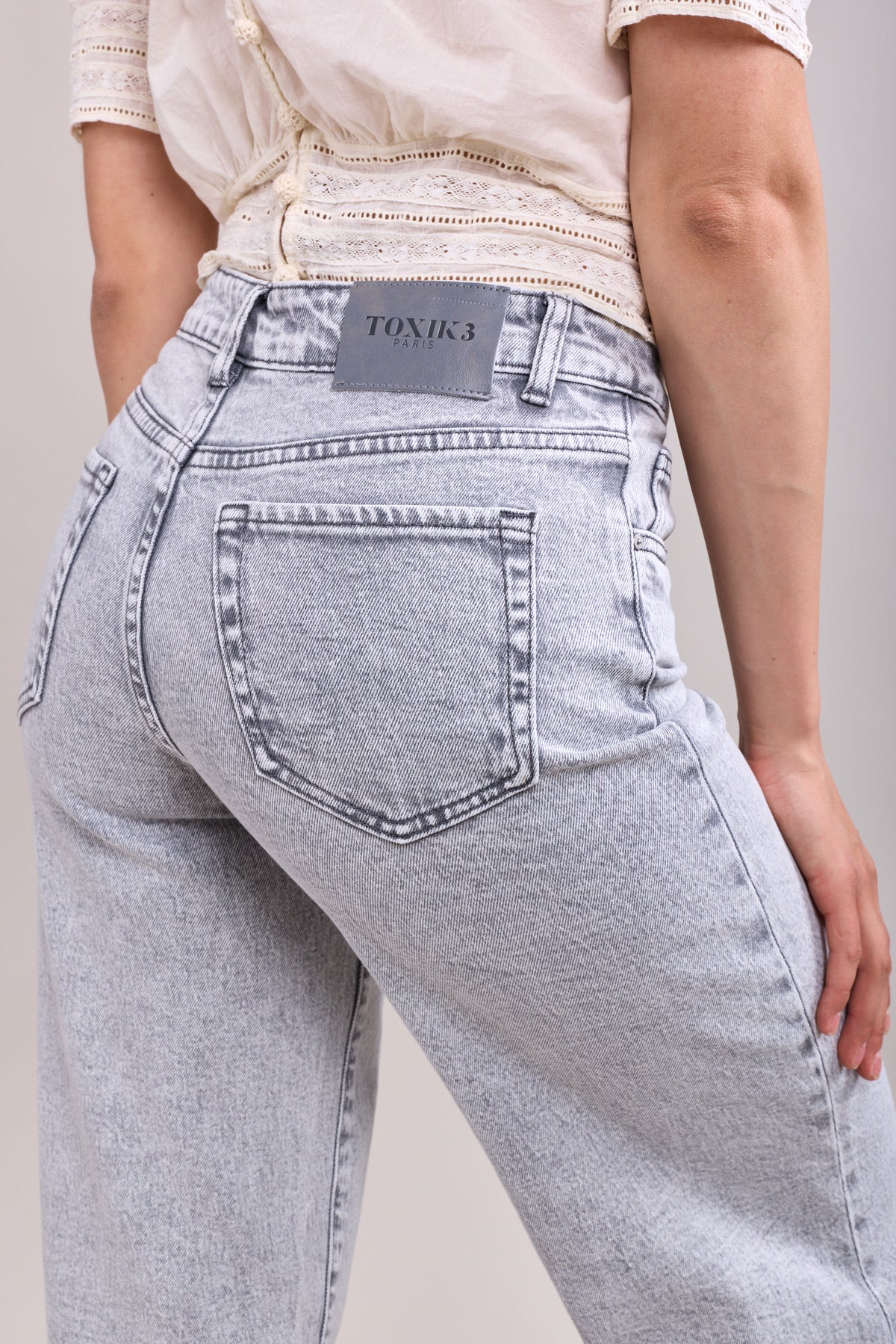 Toxik wide leg jeans 85 licht grijs