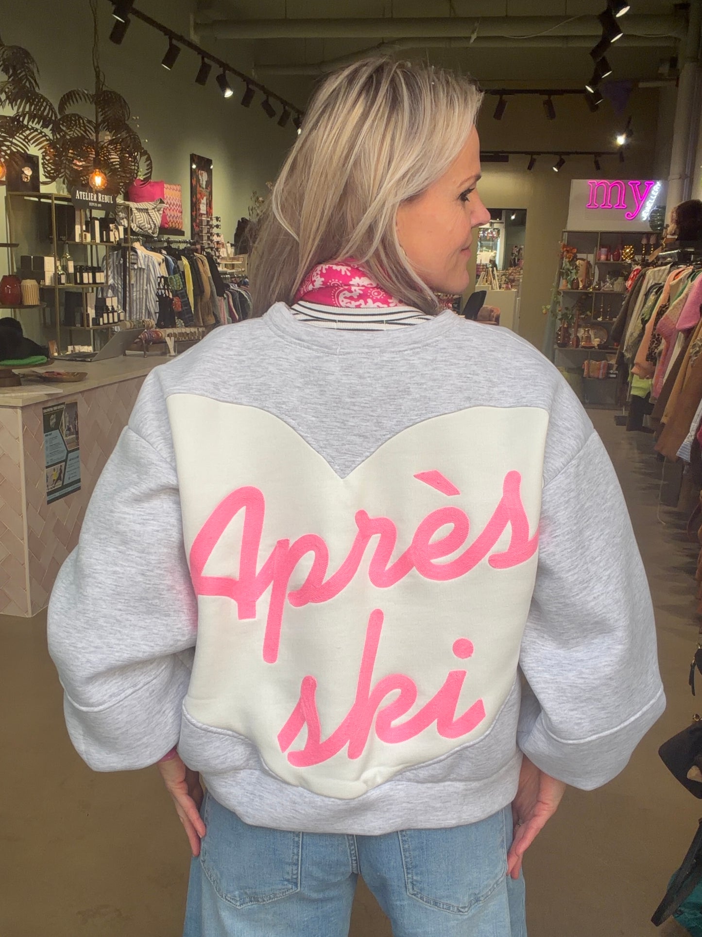 Apres ski sweater grijs