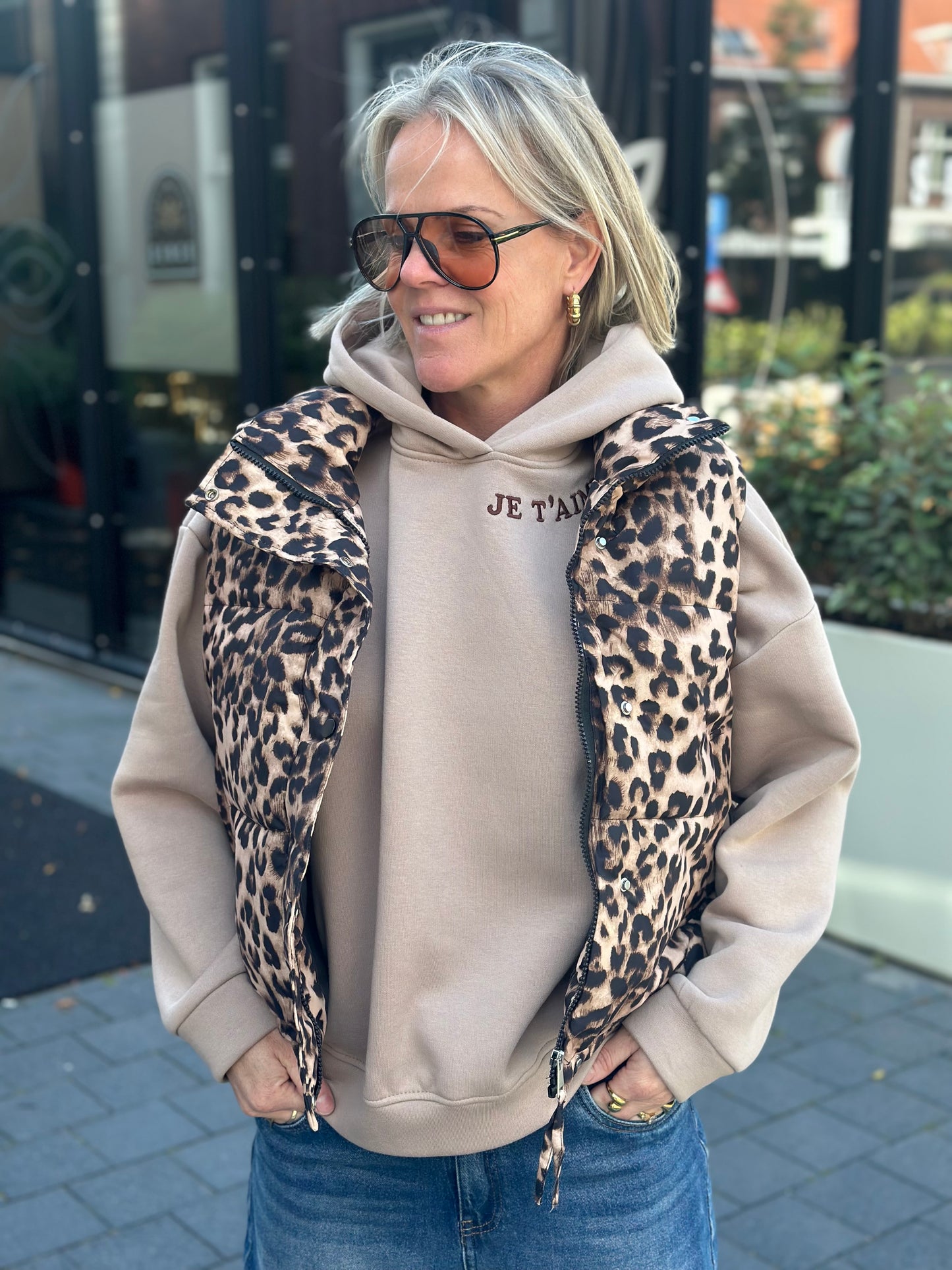 hoodie sweater Je t’aime beige