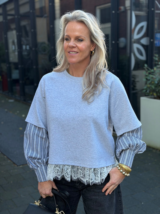 Blouse sweater grijs