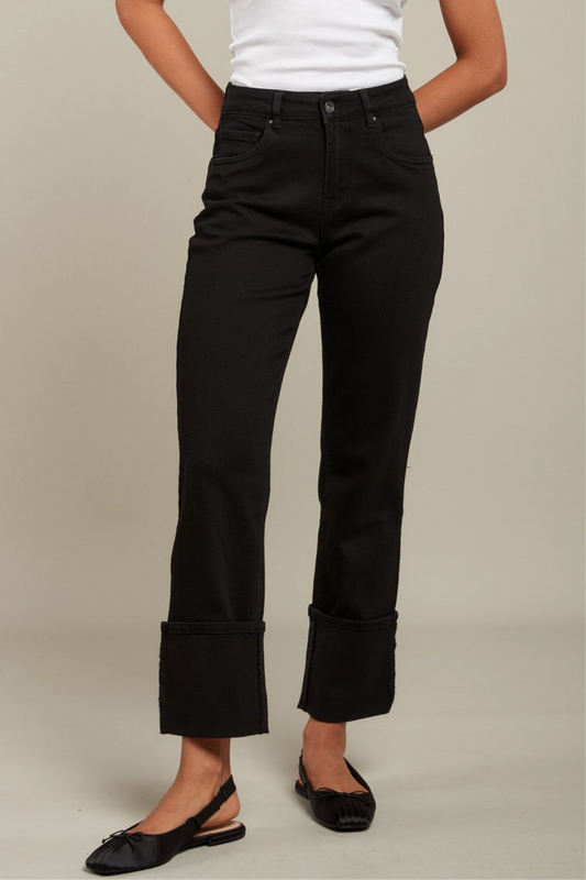 Toxik black jeans turn up