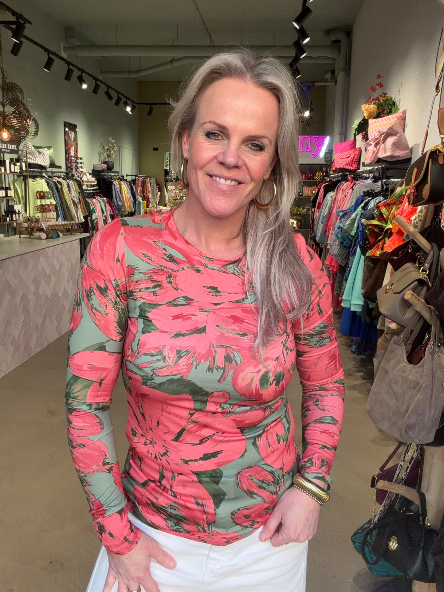 Longsleeve flower army green