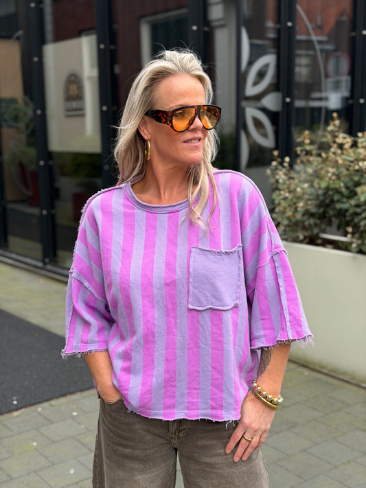 Sweater stripe lila/purple