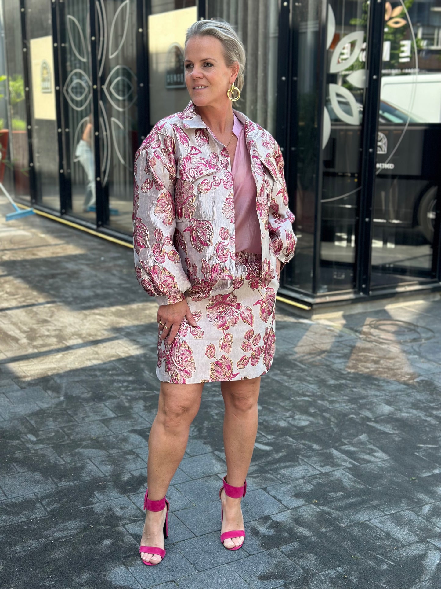 Jaquard Jade jasje roze