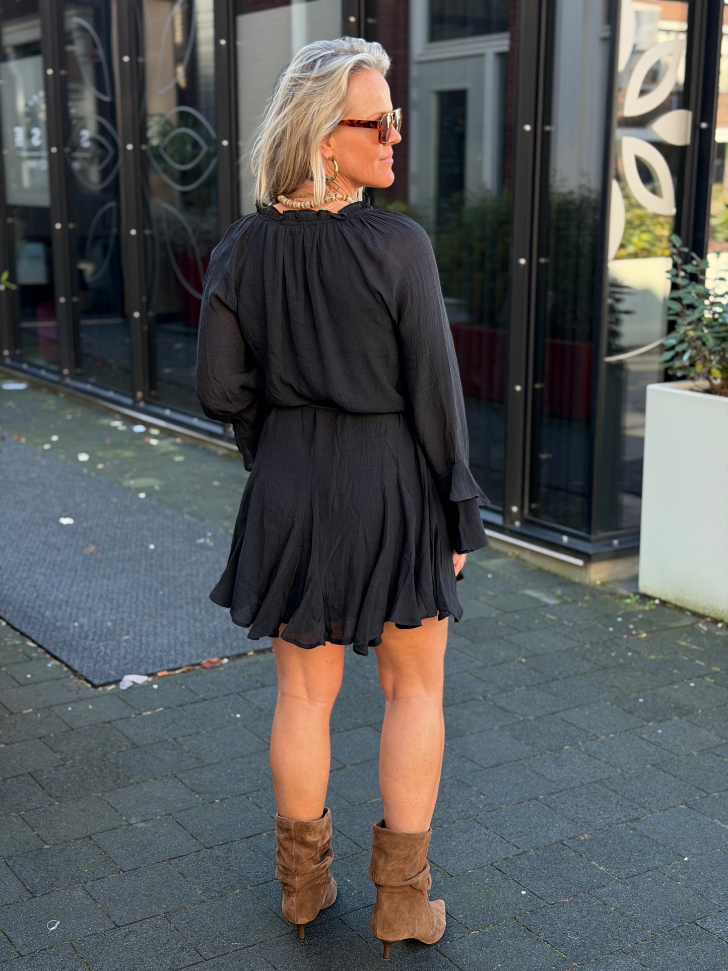 Viscose jurkje zwart