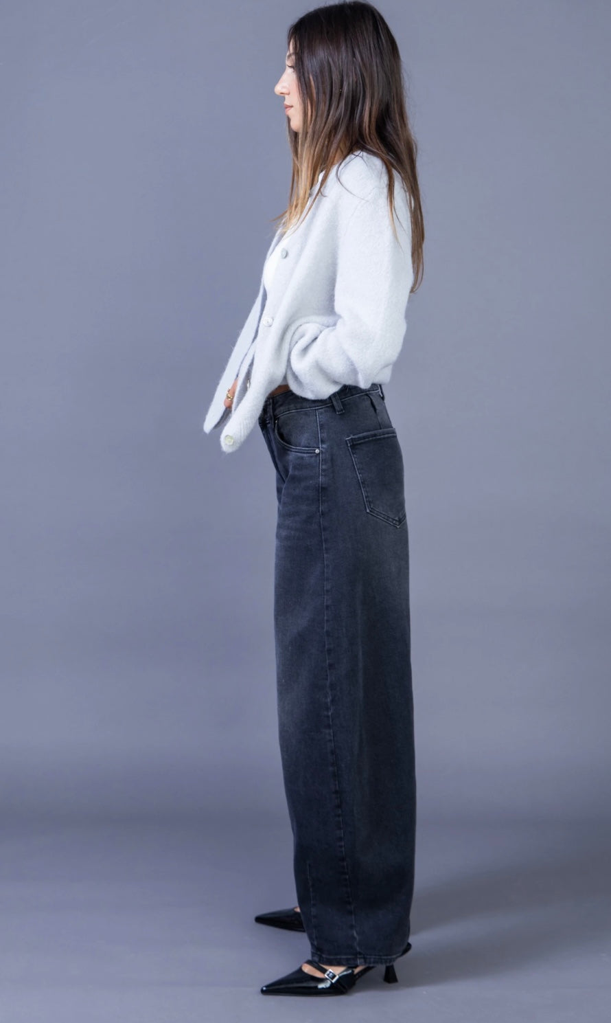 Ana & Lucy Barrel Loose Jeans dark grey