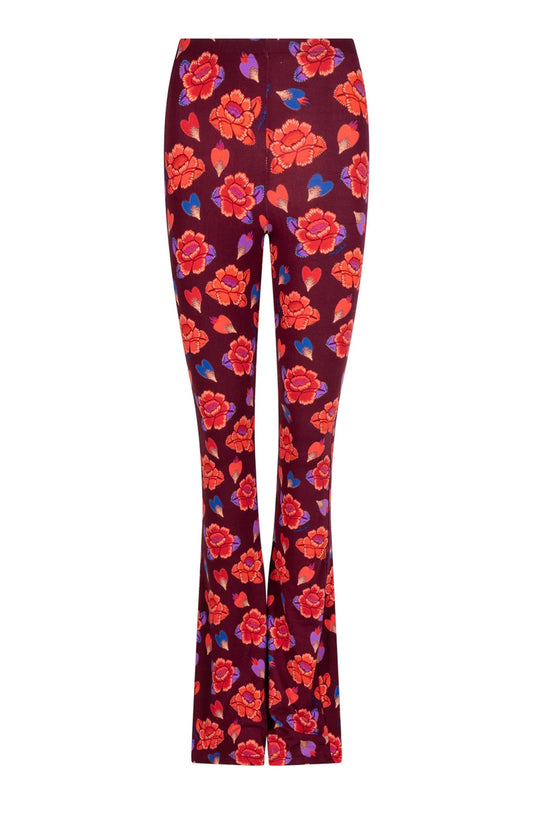 Soft flair legging Elin BORDEAUX BLOEMENPRINT