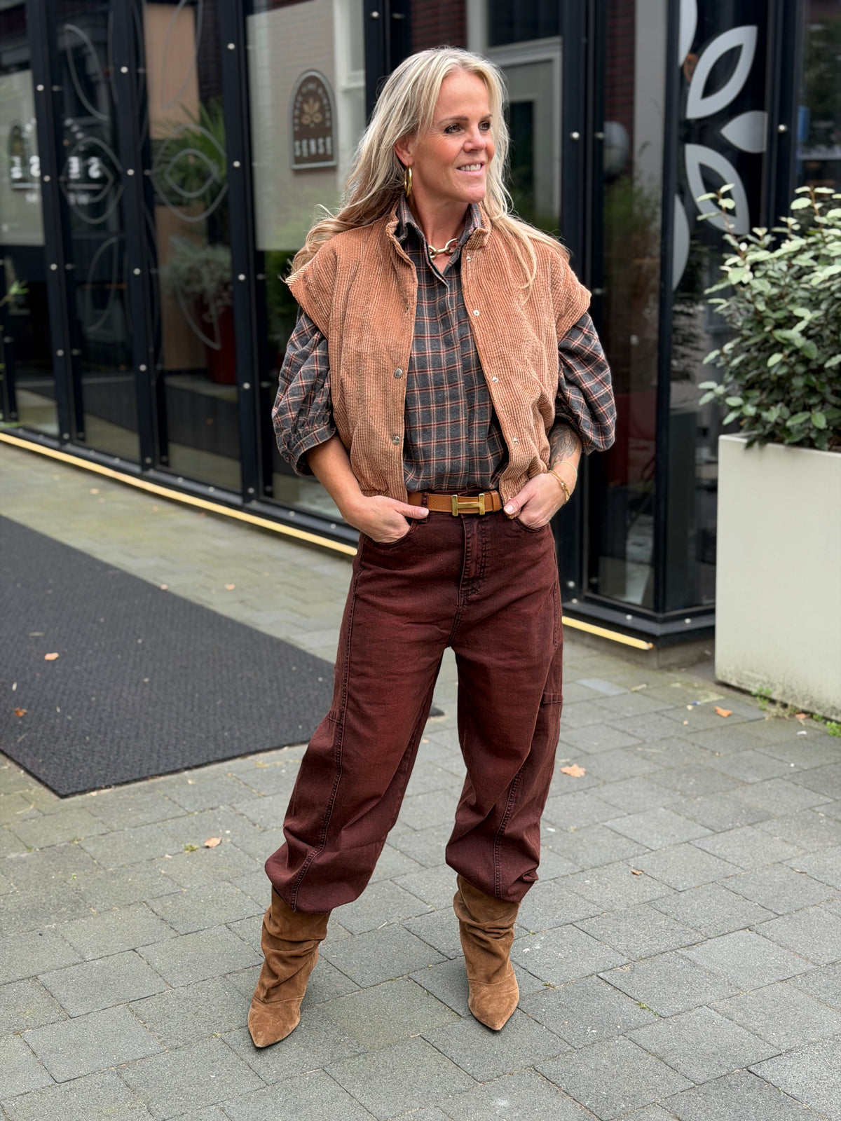 rib bodywarmer Camel