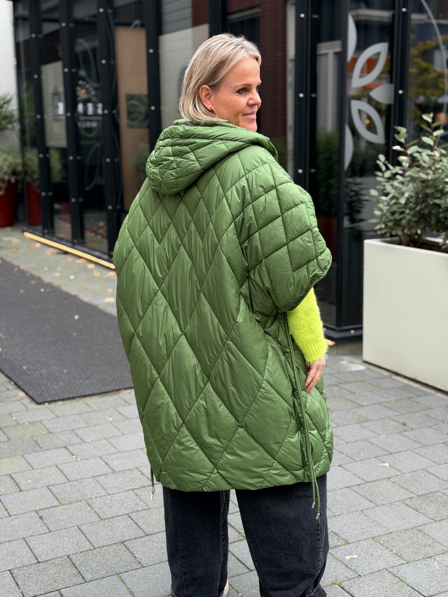 Padded oversized jas khaki