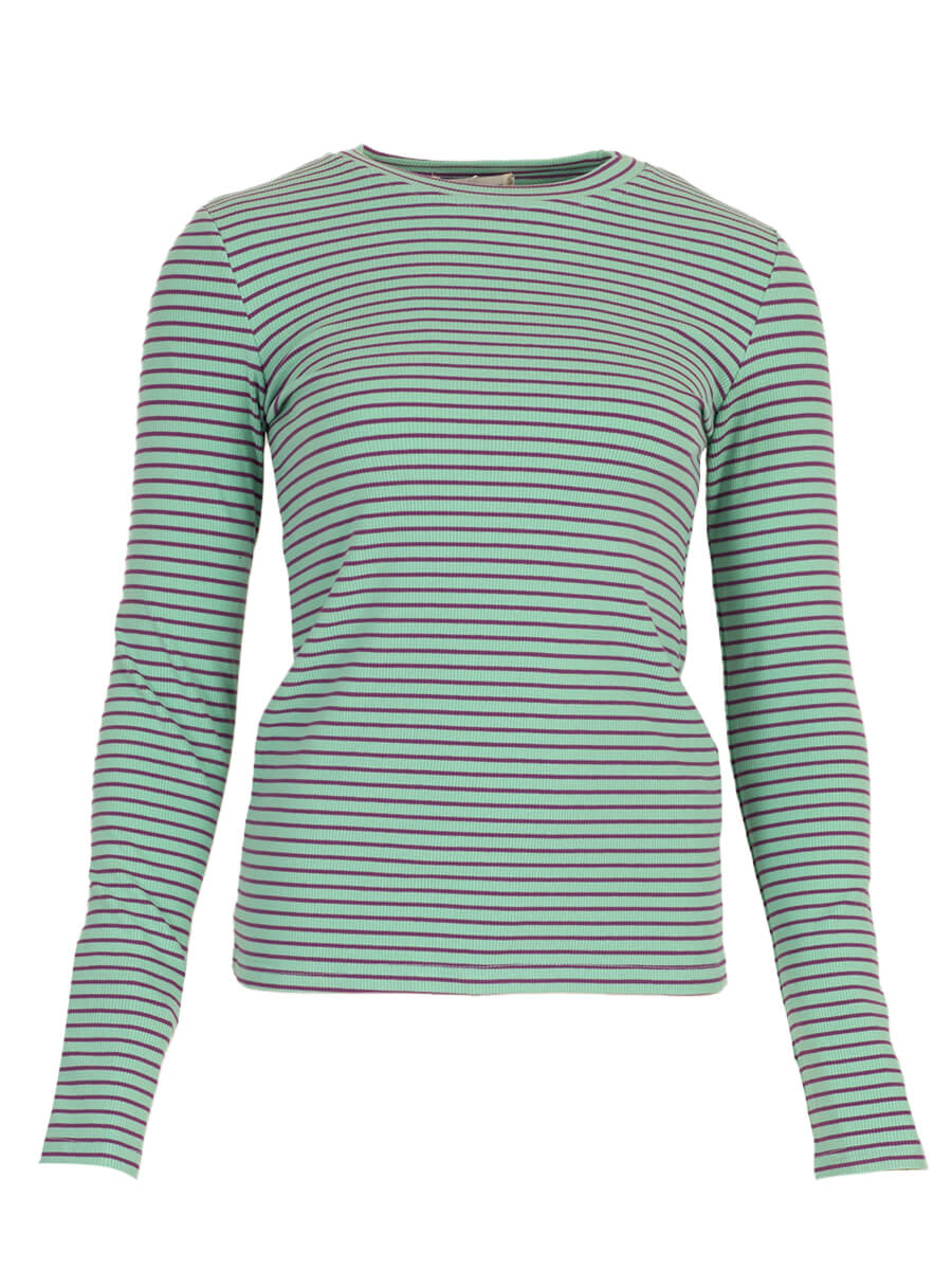 Longsleeve stripe aqua-paars