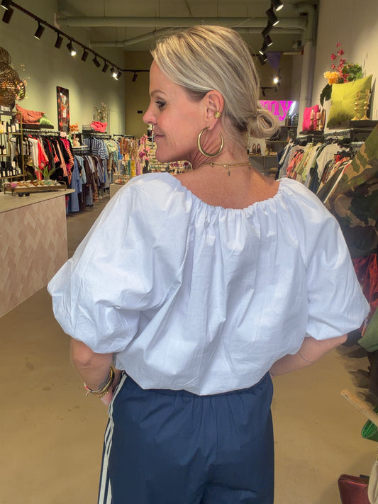 Crop top ballon wit
