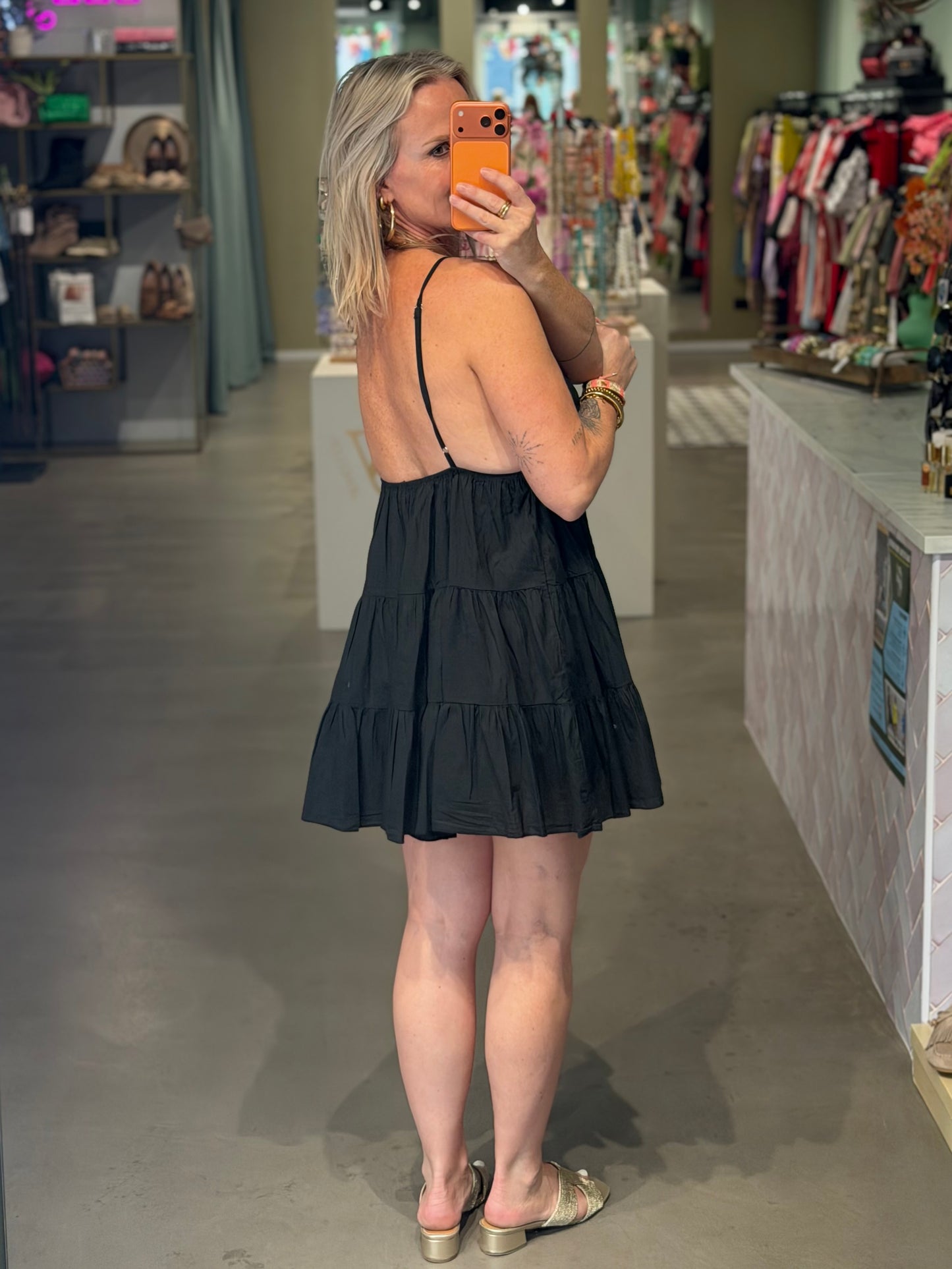 Cotton SUN Dress kort zwart