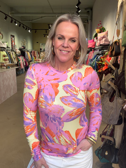 Longsleeve flower coral