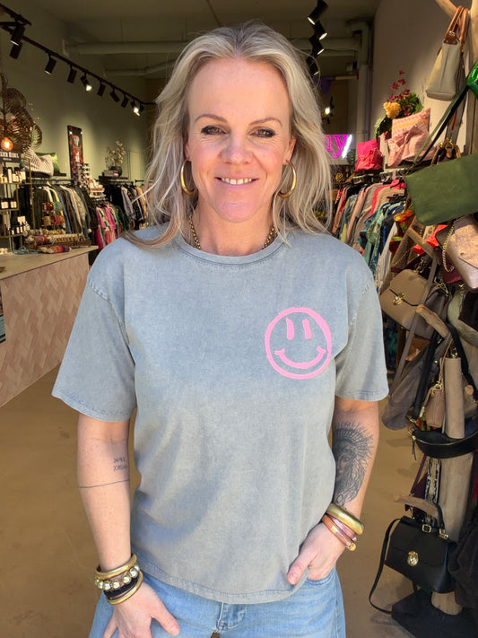T-shirt Smiley grijs