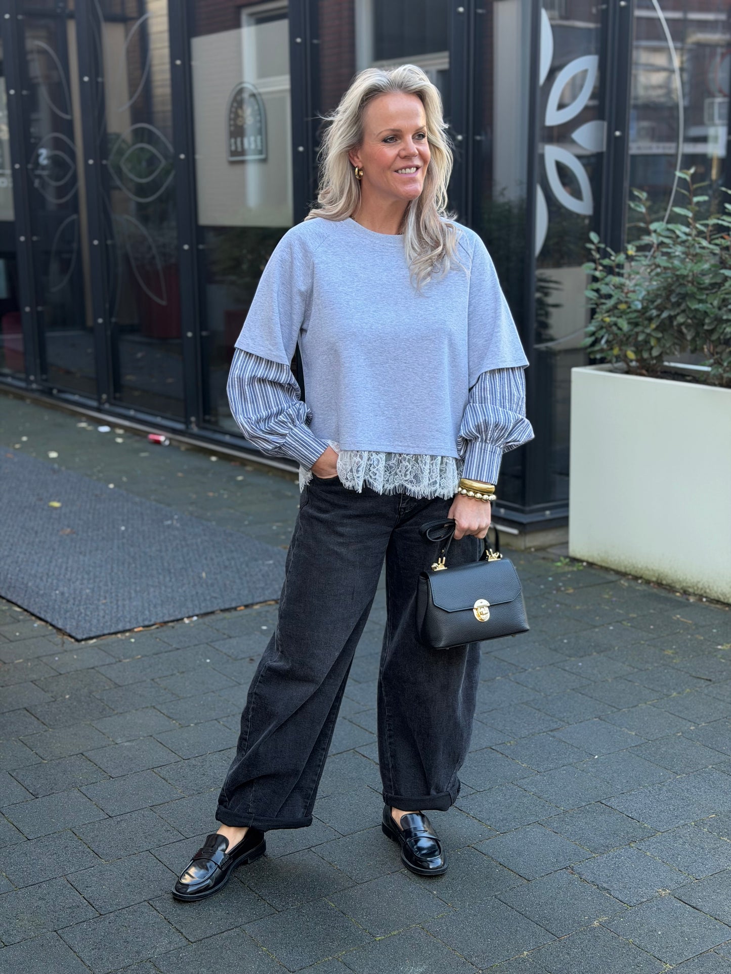 Blouse sweater grijs