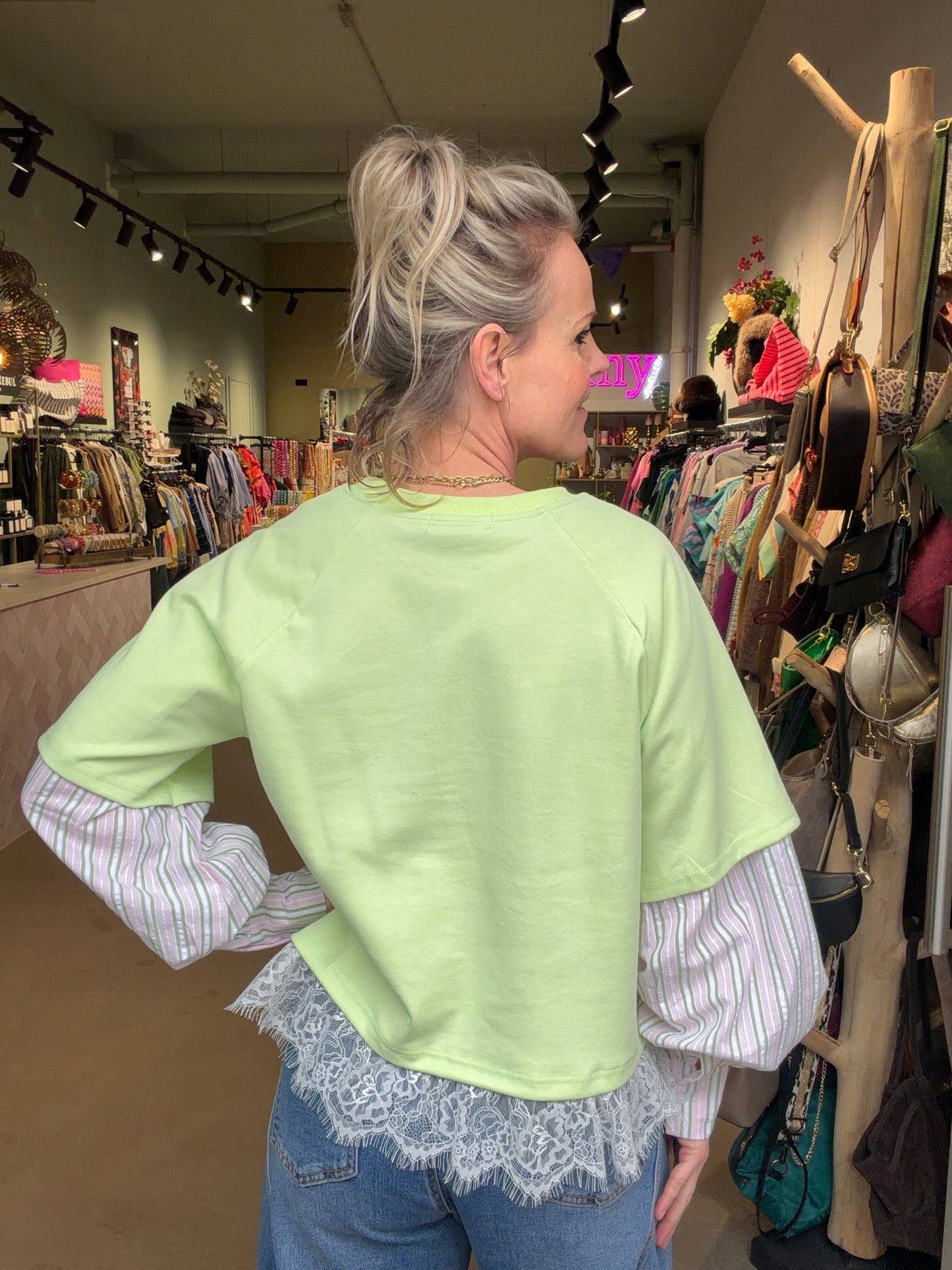 Blouse sweater lime