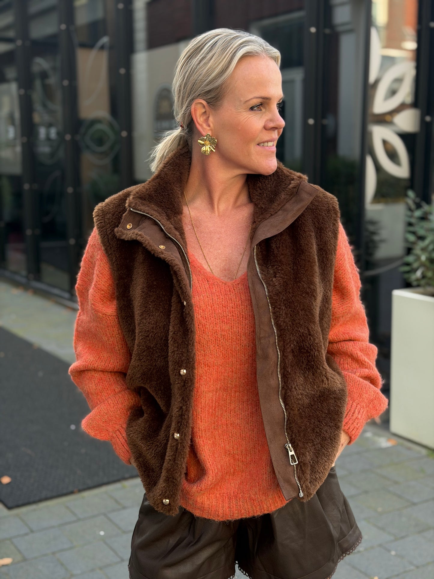 Teddy bodywarmer bruin