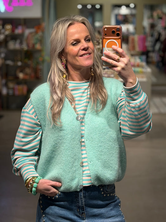 Knitted Gillet aqua