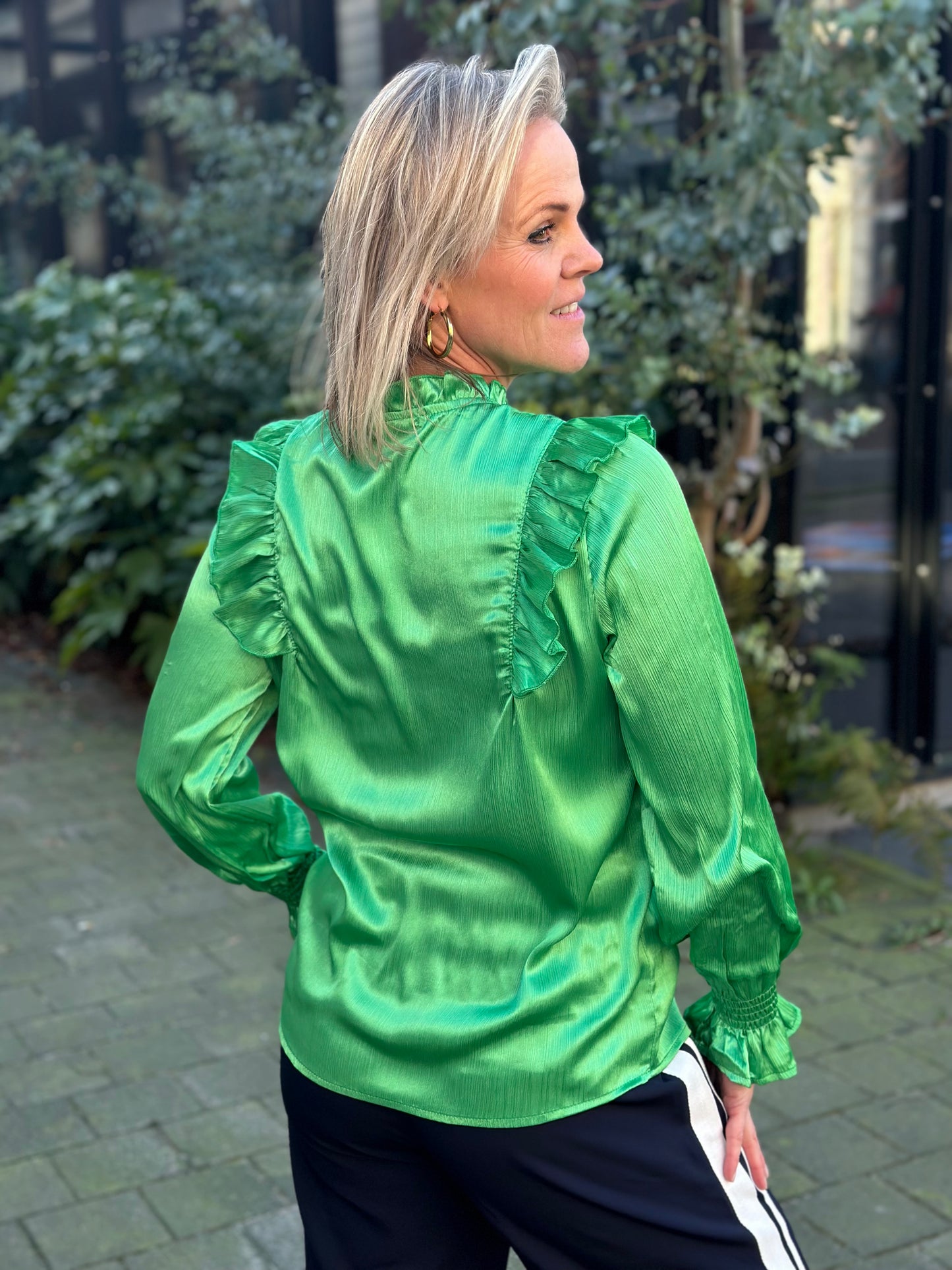 silky blouse groen