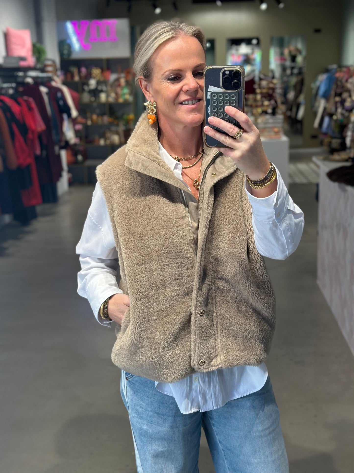 Teddy bodywarmer taupe