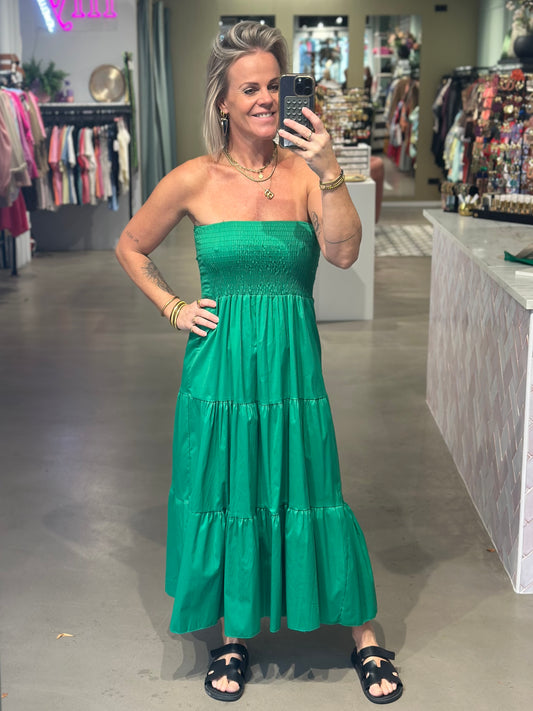 Strapless Dress groen